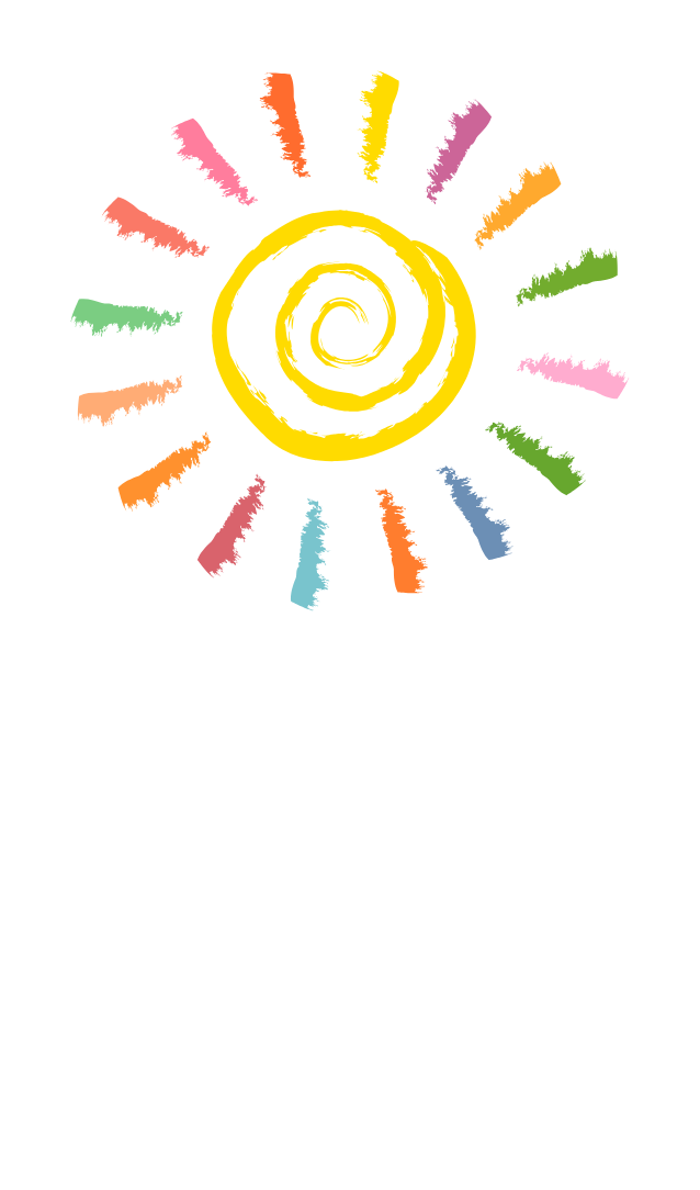 hand drawn sun with colorful rays