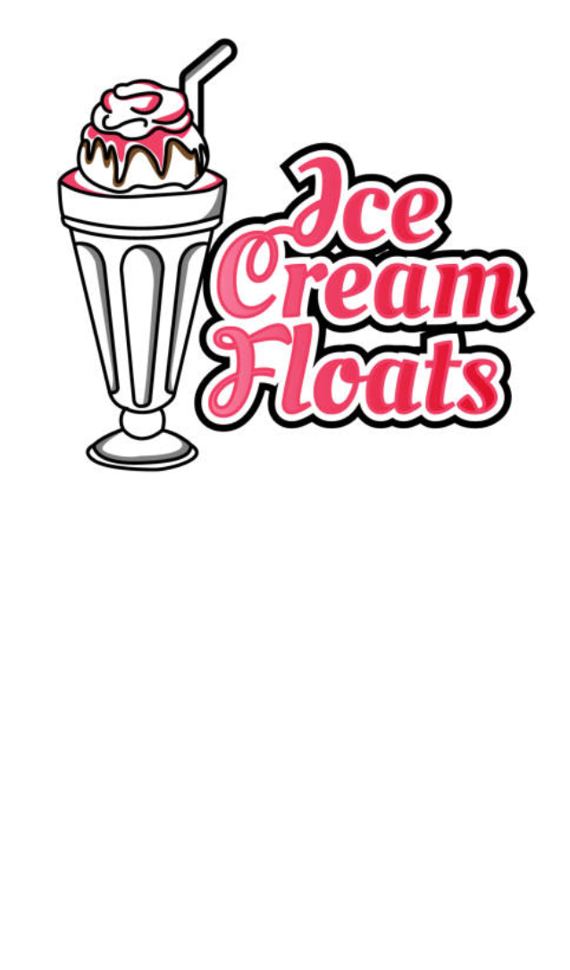 Ice Cream Float with the same words in pink