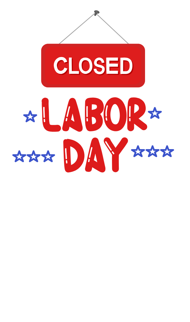Closed Sign over the words Labor Day