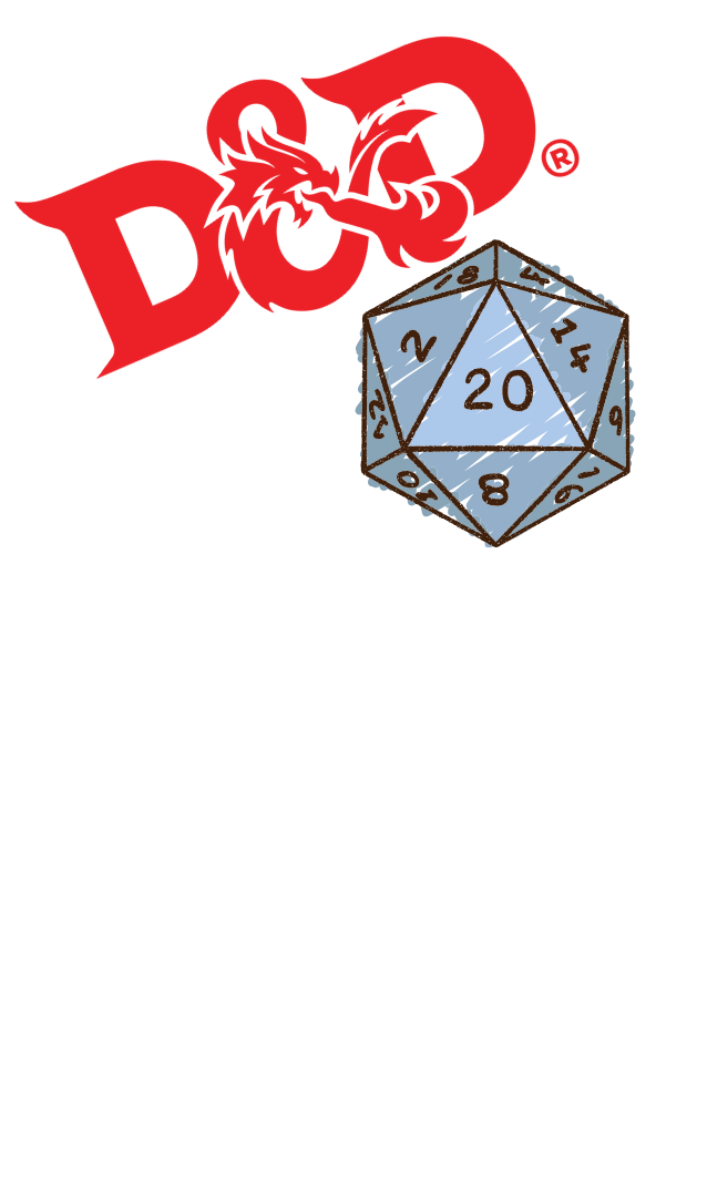 D & D with a 20 sided dice