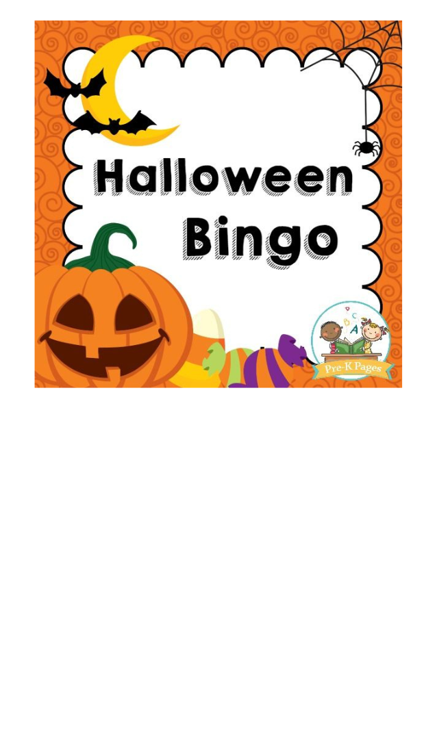 Halloween Boarder with the words Halloween Bingo in black