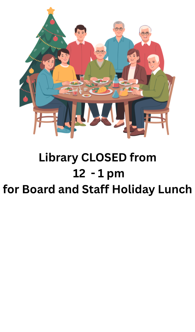 People having a holiday meal around a table and a Christmas tree in the background