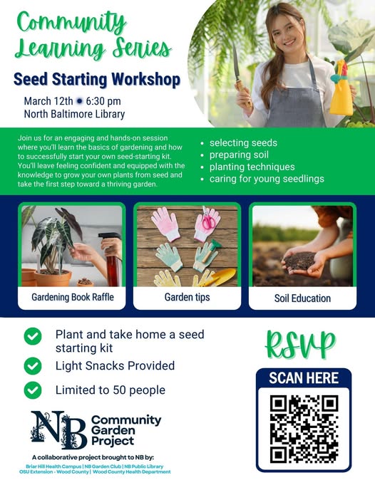 NB Community Garden Seed Starting Workshop Poster