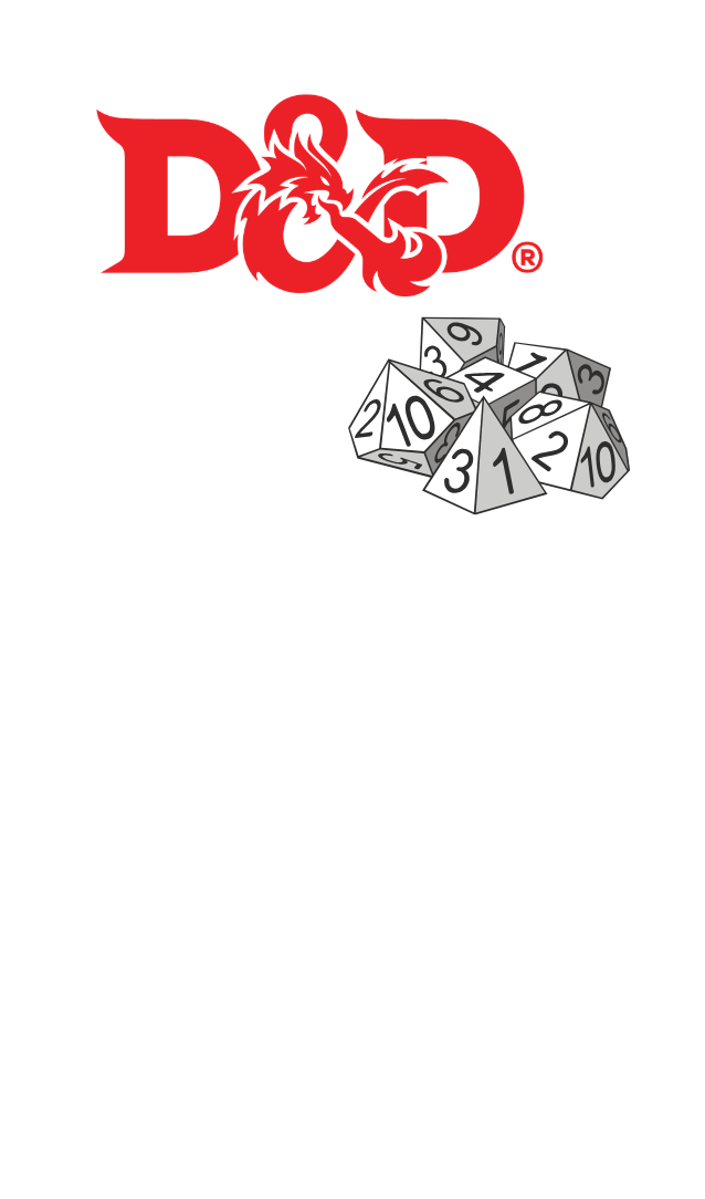 Dungeons and Dragons logo and set of dice