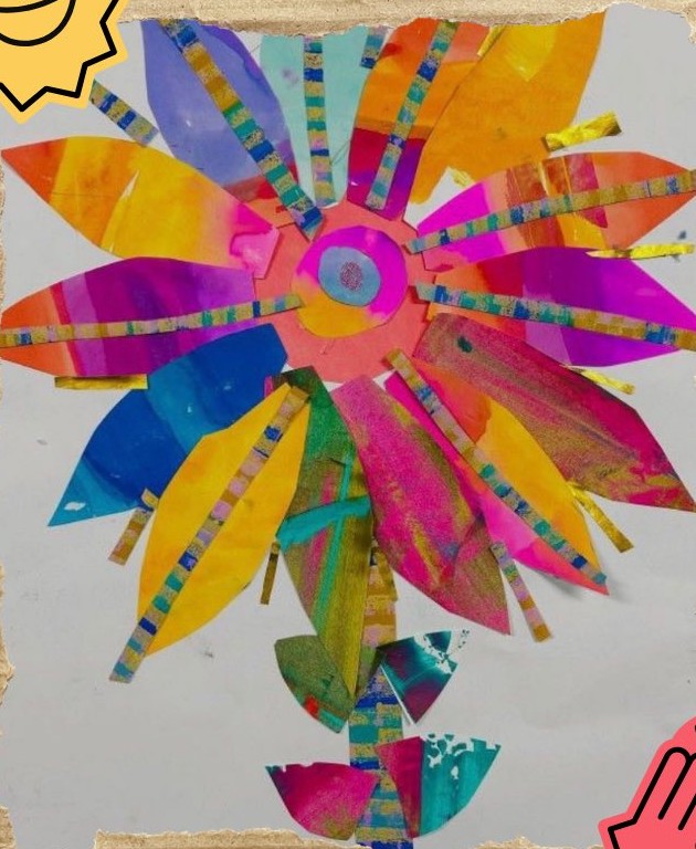 a flower made with various art materials
