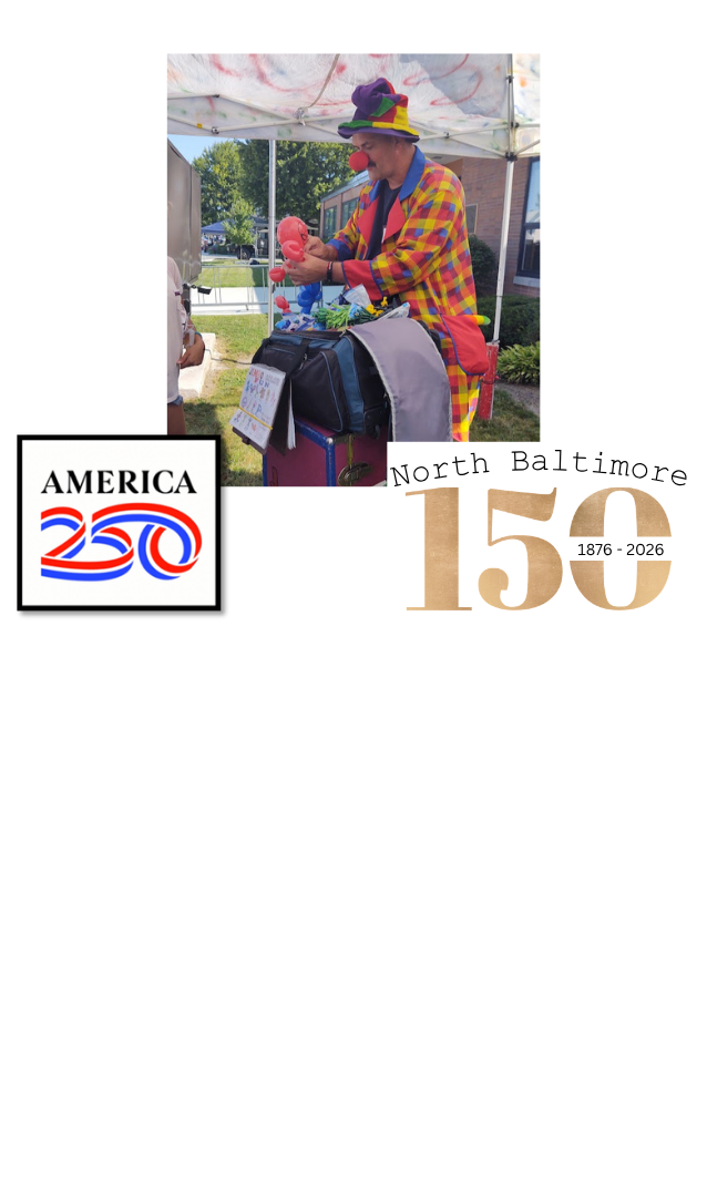 Picture of Jimbo the Clown, the America 250 logo and the NB 150 Logo