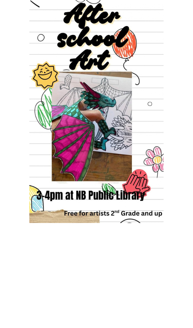 After School Art Poster with a picture of a paper dragon puppet.