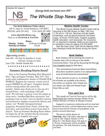 May Newsletter Front Page