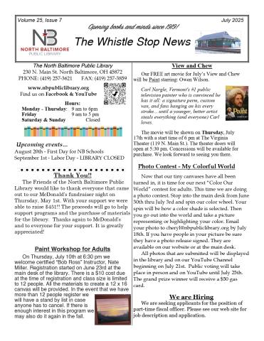 July Newsletter Front Page