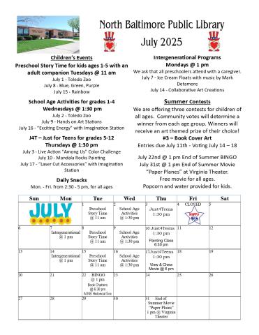 July Newsletter Back Page
