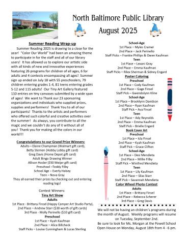 August Newsletter Back Page