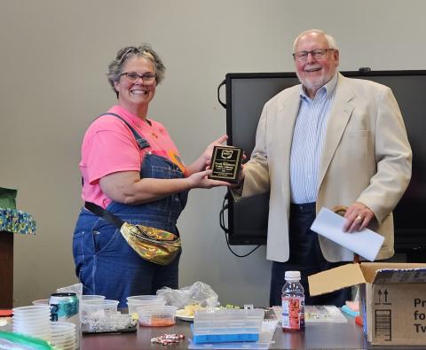Rick Van Mooy accepting OAEA Award for North Baltimore Public Library