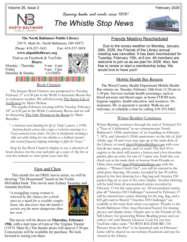 February 2026 Newsletter Front Page