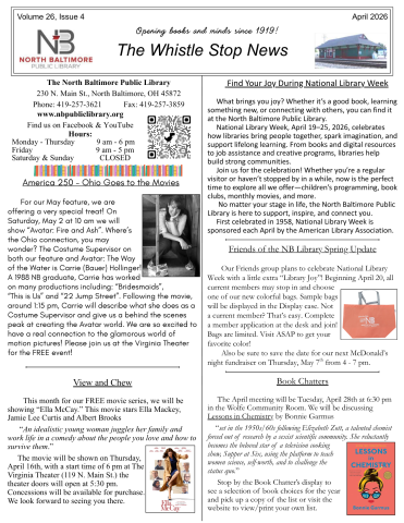 April 2026 Newsletter - Front Page