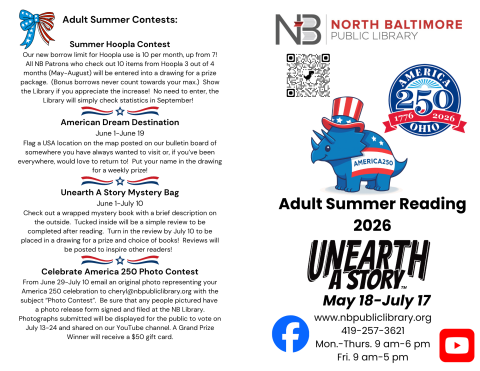 Summer Reading Adult Flyer Outside 2026