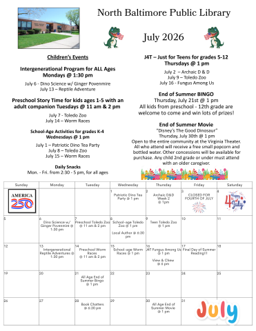 July Newsletter back page